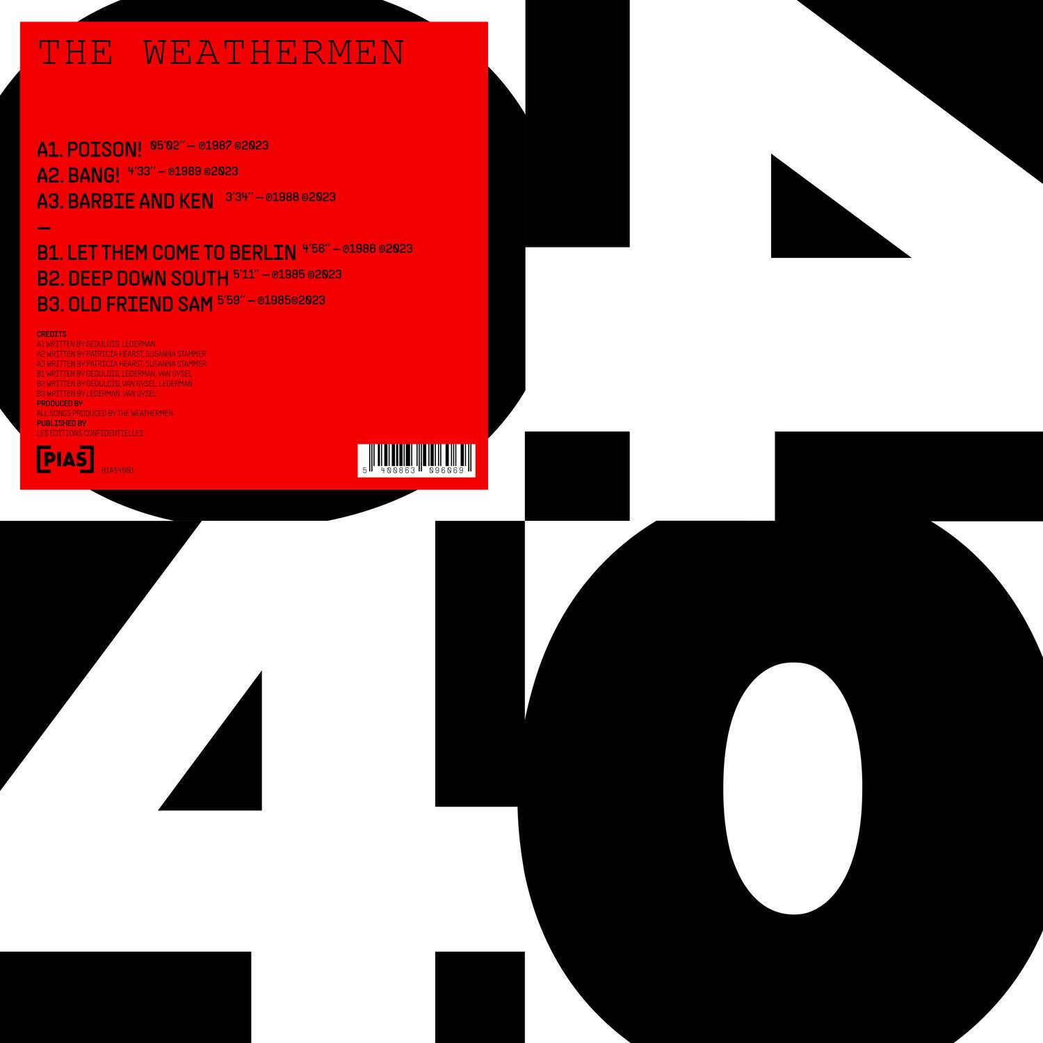 The Weathermen - - PIAS 40   - 12-INCH SINGLE [12 inch Vinyl Single] price history on PriceWatchPro