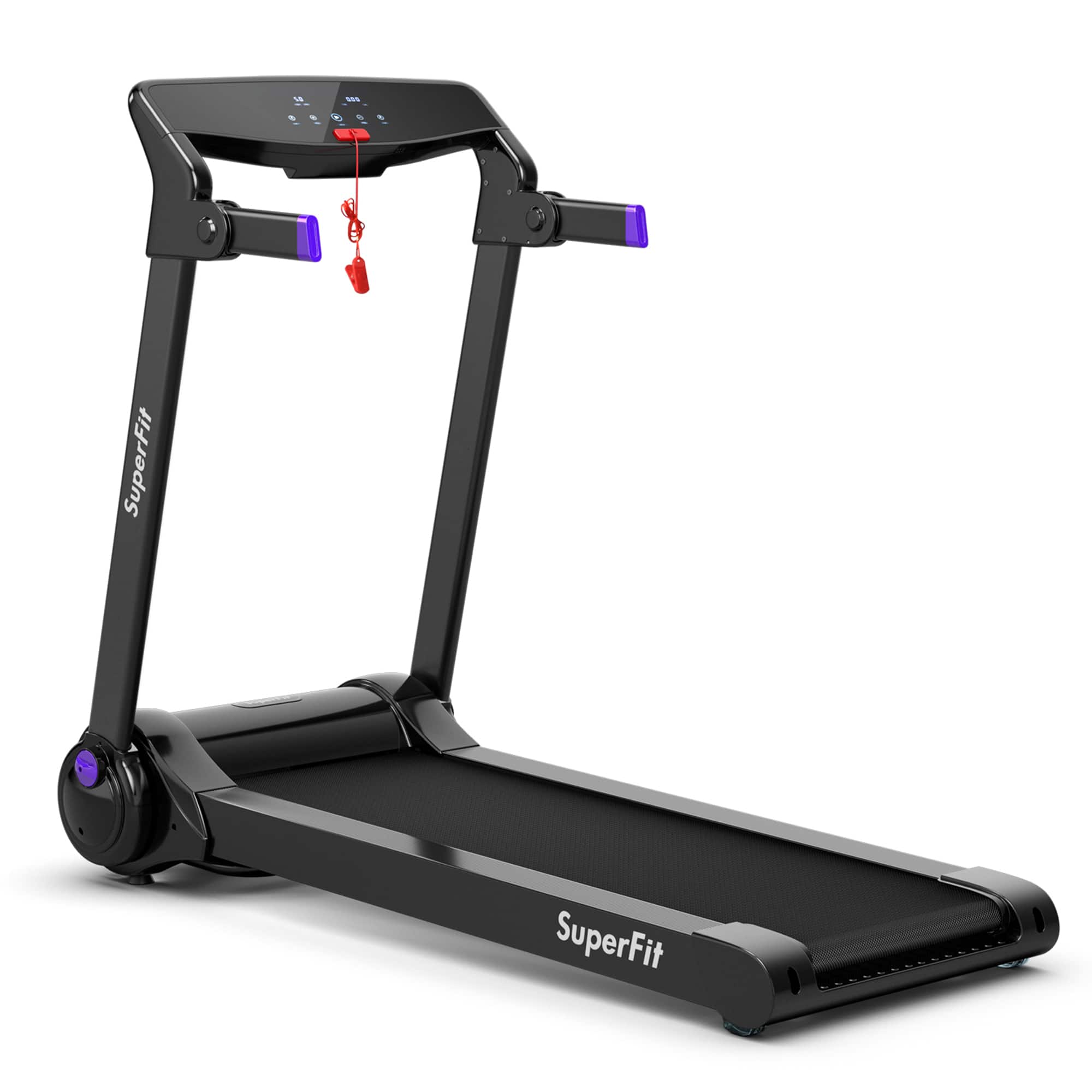 Gymax - Folding Electric Treadmill 3.0HP Exercise Running Machine w/ App Control Purple - Purple + Black