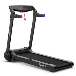 Gymax - Folding Electric Treadmill 3.0HP Exercise Running Machine w/ App Control Purple - Purple + Black
