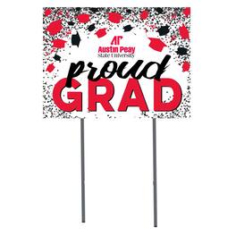 Jardine - Austin Peay State Governors 18" x 24" Proud Grad Yard Sign - White