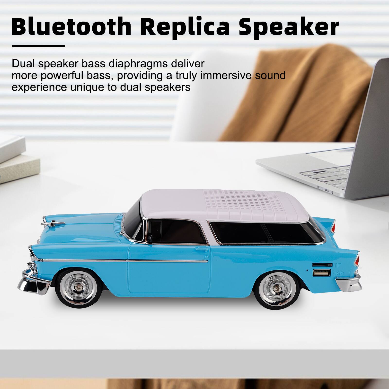 Bluetooth Replica Speaker

Dual speaker bass diaphragms deliver more powerful bass, providing a truly immersive sound experience unique to dual speakers
