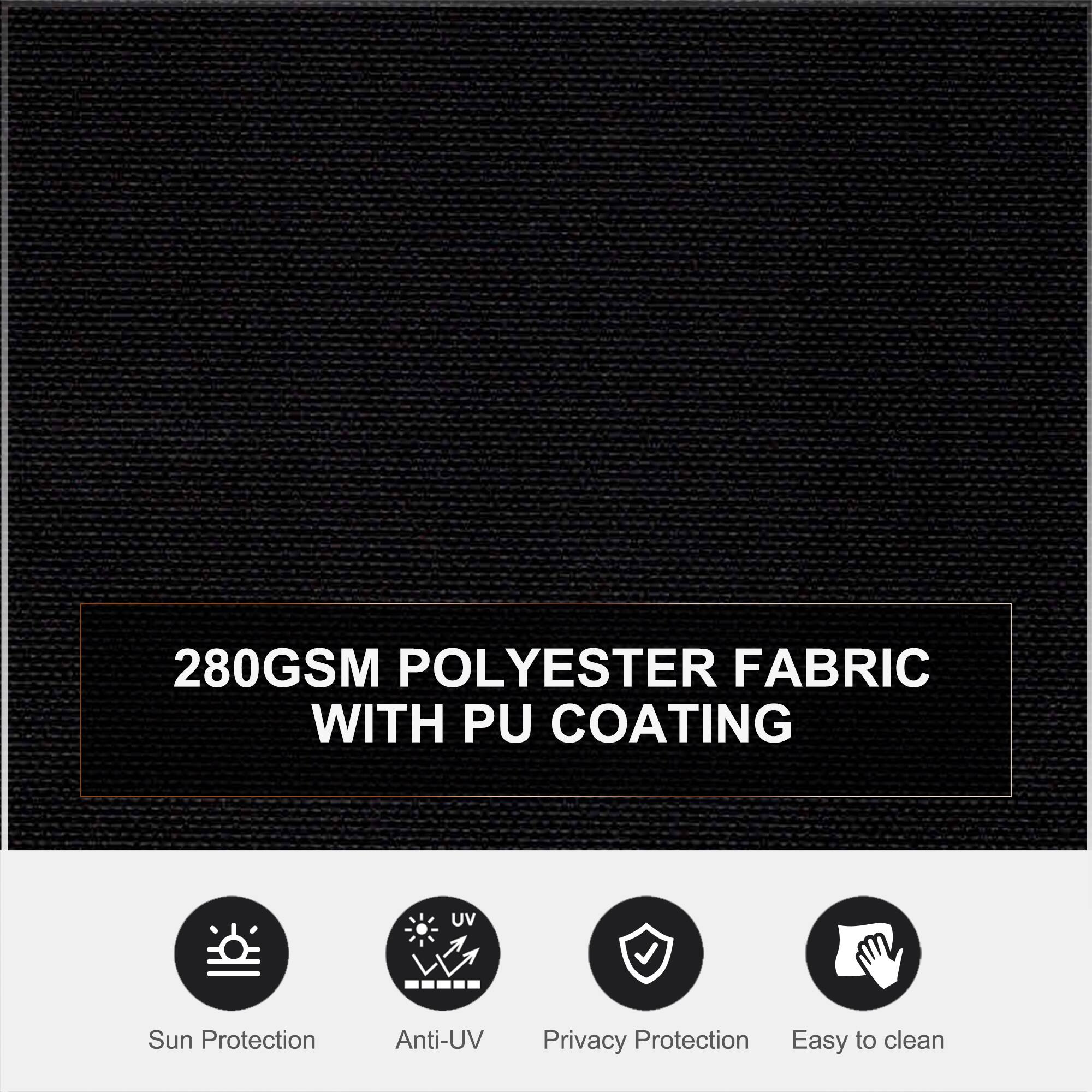 280GSM POLYESTER FABRIC WITH PU COATING

- Sun Protection
- Anti-UV
- Privacy Protection
- Easy to clean