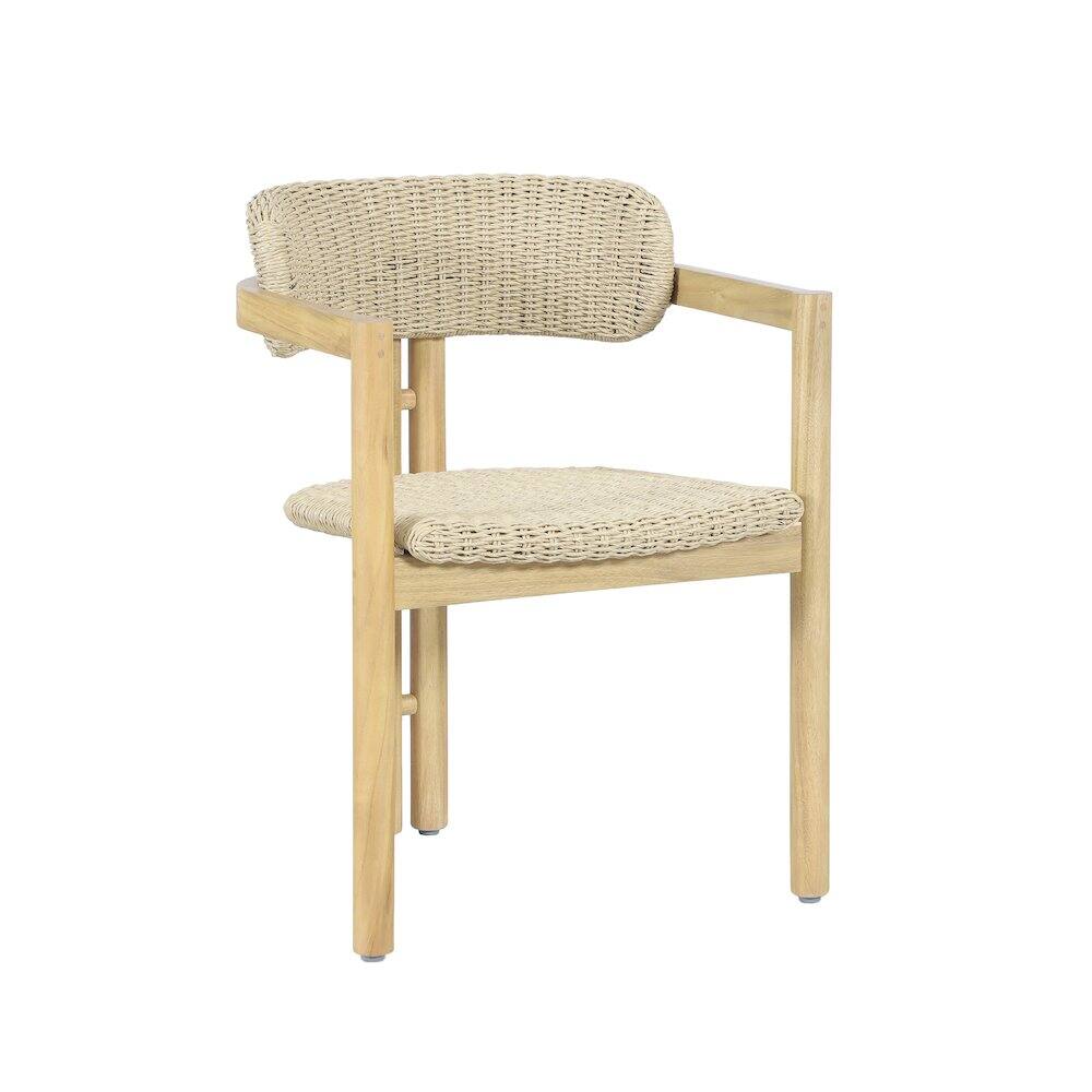 Back. New Classic Furniture - Sedona Wood Patio Dining Chair in Natural (Set of 2) - Brown.