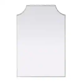 Elegant Kitchen and Bath - Notched Metal Mirror 24x36 inch - Silver