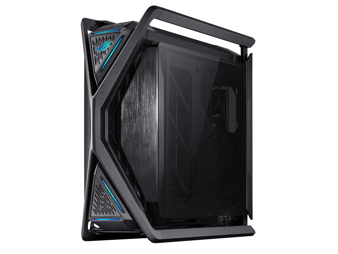 Alt View 2. ASUS - ASUS ROG Hyperion GR701 EATX full-tower case, semi-open, tool-free panels, 2x 420mm rad support, GPU holder, 2x Type-C - Black.