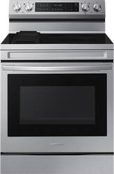 Samsung - Smart Freestanding Electric Range 6.3 cu. ft. with Air Fry, Convection+, and Griddle - Stainless Steel - Front_Zoom