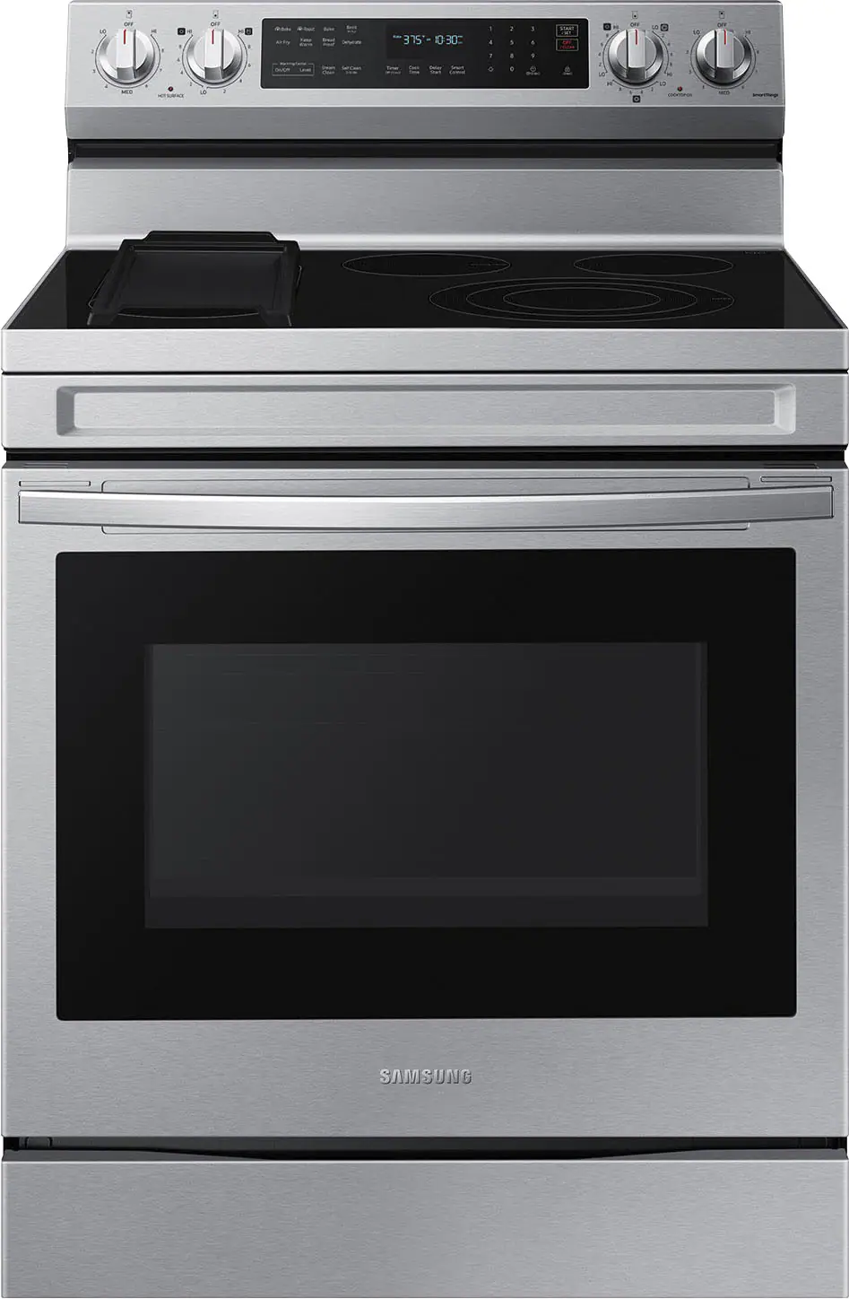 Samsung - Smart Freestanding Electric Range 6.3 cu. ft. with Air Fry, Convection+, and Griddle - Stainless Steel