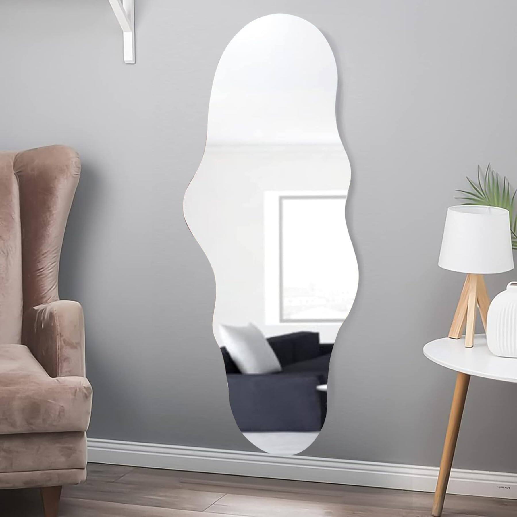 Alt View 1. TECH SAFARI - Full Length Wall Mounted Mirror Tall Body Floor Dressing Frameless For Bedroom Bathroom Living Room Irregul - Cloud 47x23".