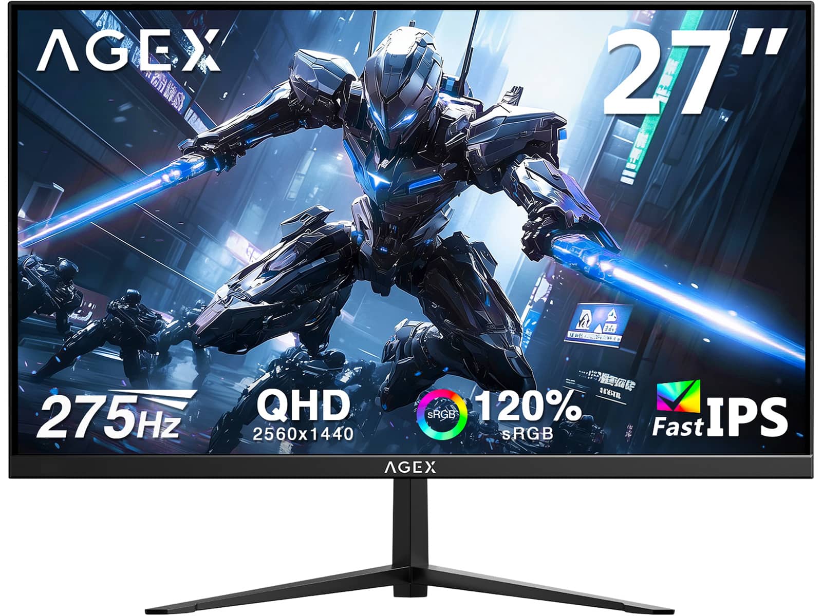 AGEX - AG27QS 27" 2K QHD 2560x1440 275Hz 1ms IPS Gaming Monitor - Black
