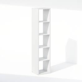 Furinno - Cubic Open Back Multipurpose Clothing & Closet Storage Organizer Shelf, 5-Cube - White