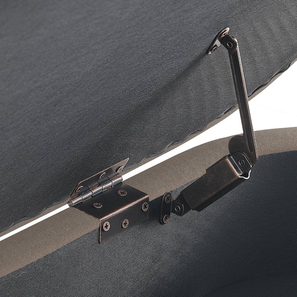 Alt View 2. Ropilly - Ropilly Brown Oval Storage Ottoman Flannel Bench Metal Legs - Brown.
