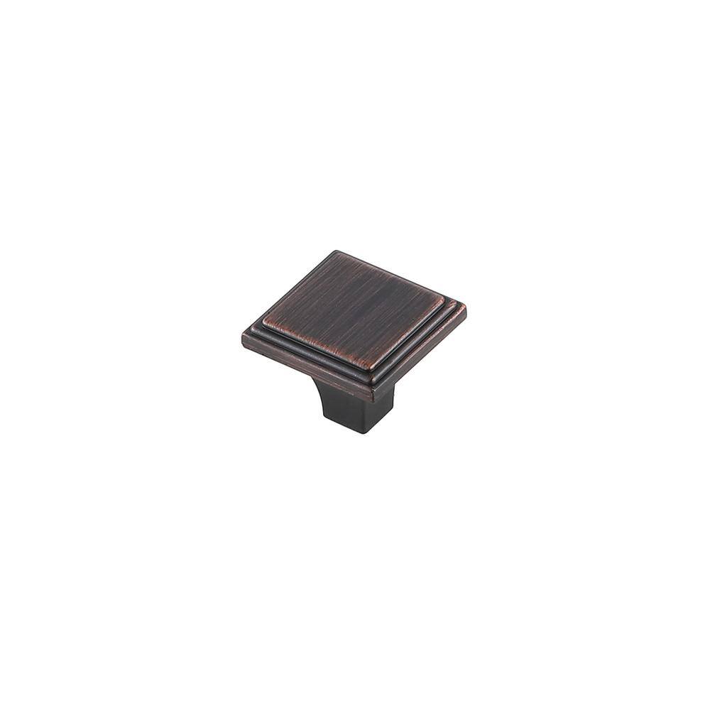 Back. Elegant Decor - Wilow 1" Oil-rubbed Bronze Square Knob Multipack (Set of 10) - Oil-Rubbed Bronze.