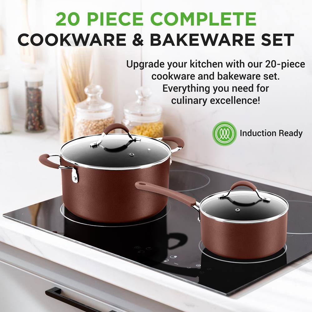 20 PIECE COMPLETE COOKWARE & BAKEWARE SET

Upgrade your kitchen with our 20-piece cookware and bakeware set. Everything you need for culinary excellence!

Induction Ready