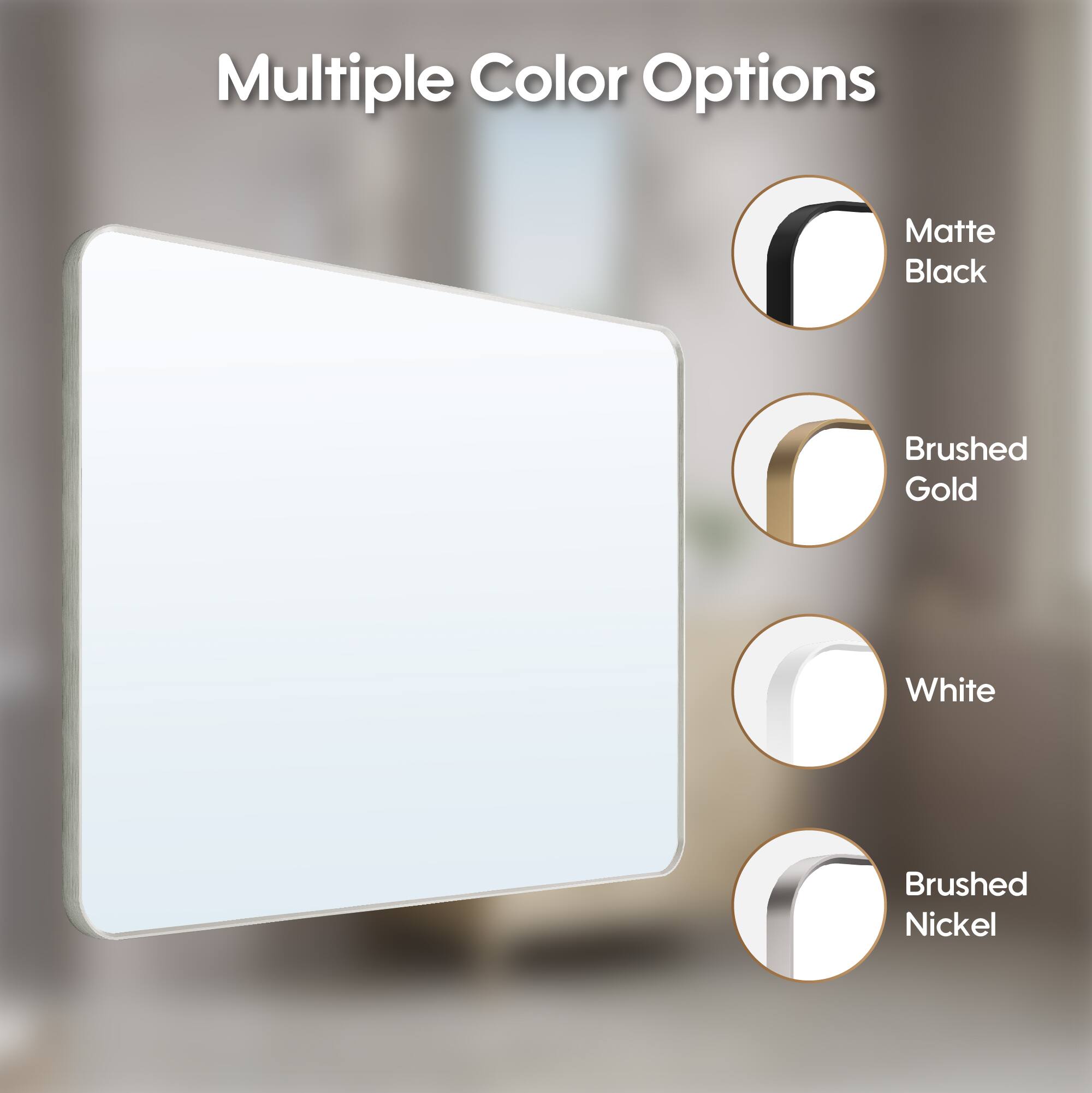 Multiple Color Options
- Matte Black
- Brushed Gold
- White
- Brushed Nickel