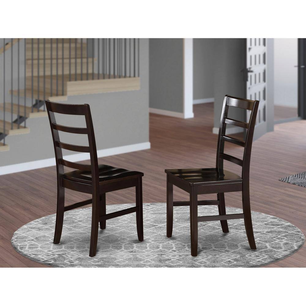 Left. East West Furniture - Parfait Stool Wood Seat with Lader Back - Cappuccino.