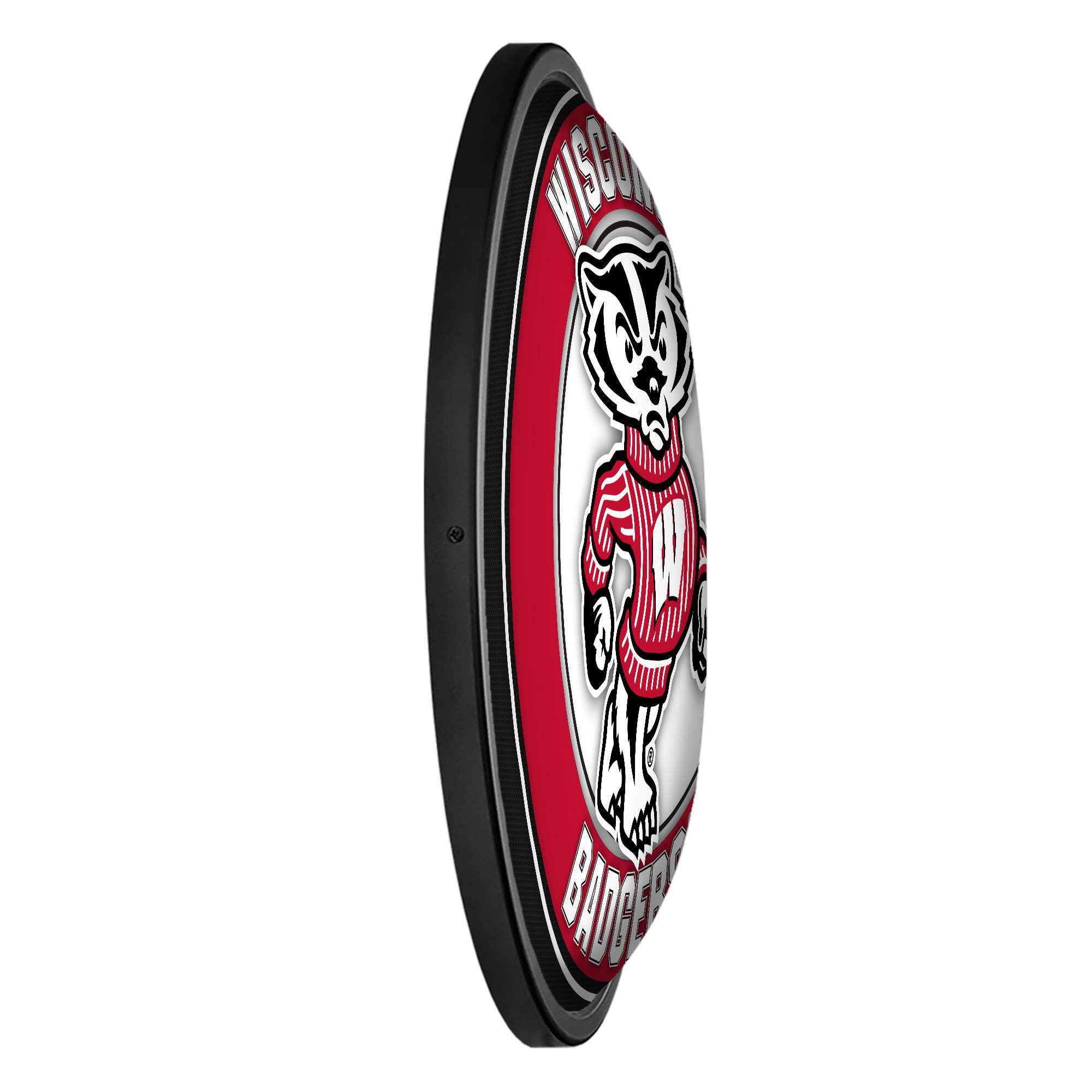 Alt View 3. The Fan-Brand - Wisconsin Badgers 18'' Round Slimline Illuminated Wall Sign - Multicolor.
