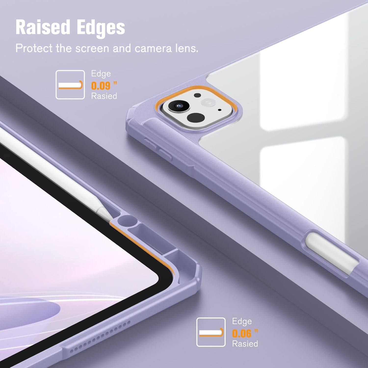 Raised Edges Protect the screen and camera lens.

Edge 0.09" Raised

Edge 0.06" Raised
