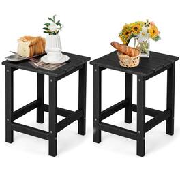 Kadyn - Patio Coffee Tables,Patio Tables,Set of 2 14 Inch Square Weather-Resistant Adirondack Side Table - Black