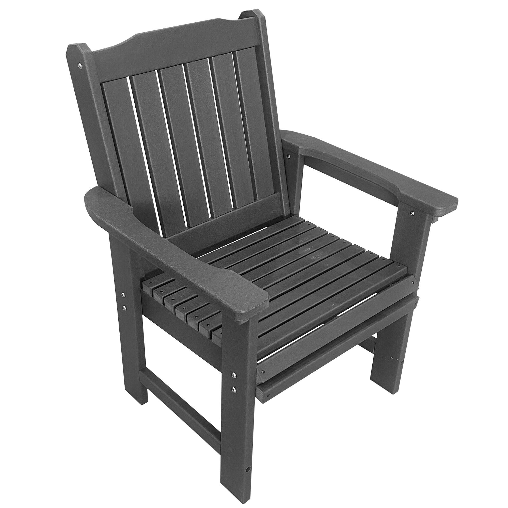 Alt View 4. Fortune Candy - HDPE Patio Dining Chair with 18/8 Stainless Steel Hardware,Heavy-Duty Outdoor Seating,600-Lb Capacity for Garden & Yard - Gray.