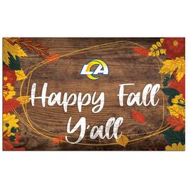 Fan Creations - Los Angeles Rams 11'' x 19'' Happy Fall Y'all Sign - Brown