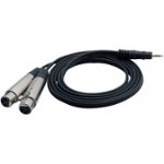 Front Zoom. PYLE - Y Audio Cable Adapter - Black.
