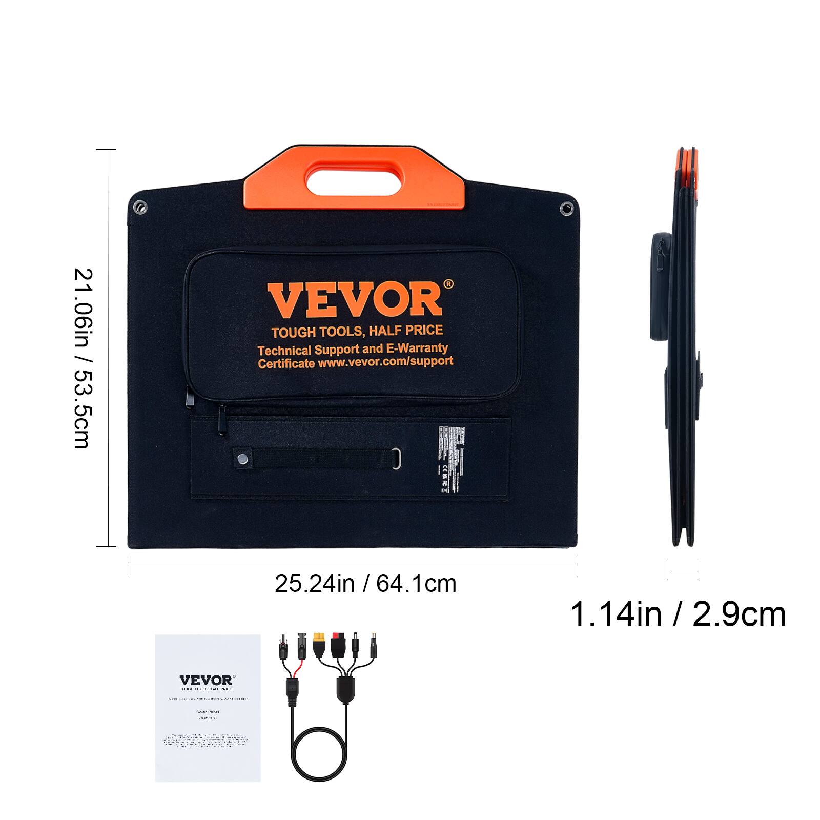 VEVOR  
TOUGH TOOLS, HALF PRICE  
Technical Support and E-Warranty Certificate  
www.vevor.com/support  

21.06in / 53.5cm  
25.24in / 64.1cm  
1.14in / 2.9cm