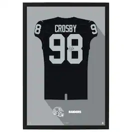 Sporticulture - Maxx Crosby Las Vegas Raiders Home Jersey Framed Art Print - Black
