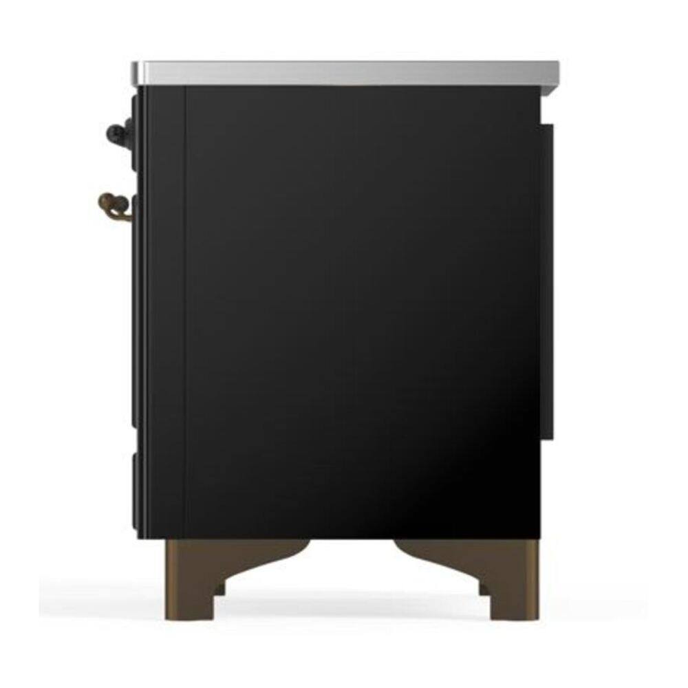 Alt View 9. ILVE - ILVE Majestic II 40 inch Induction Range with 6 Elements (Glossy Black, Burnished Trim) - Glossy Black.