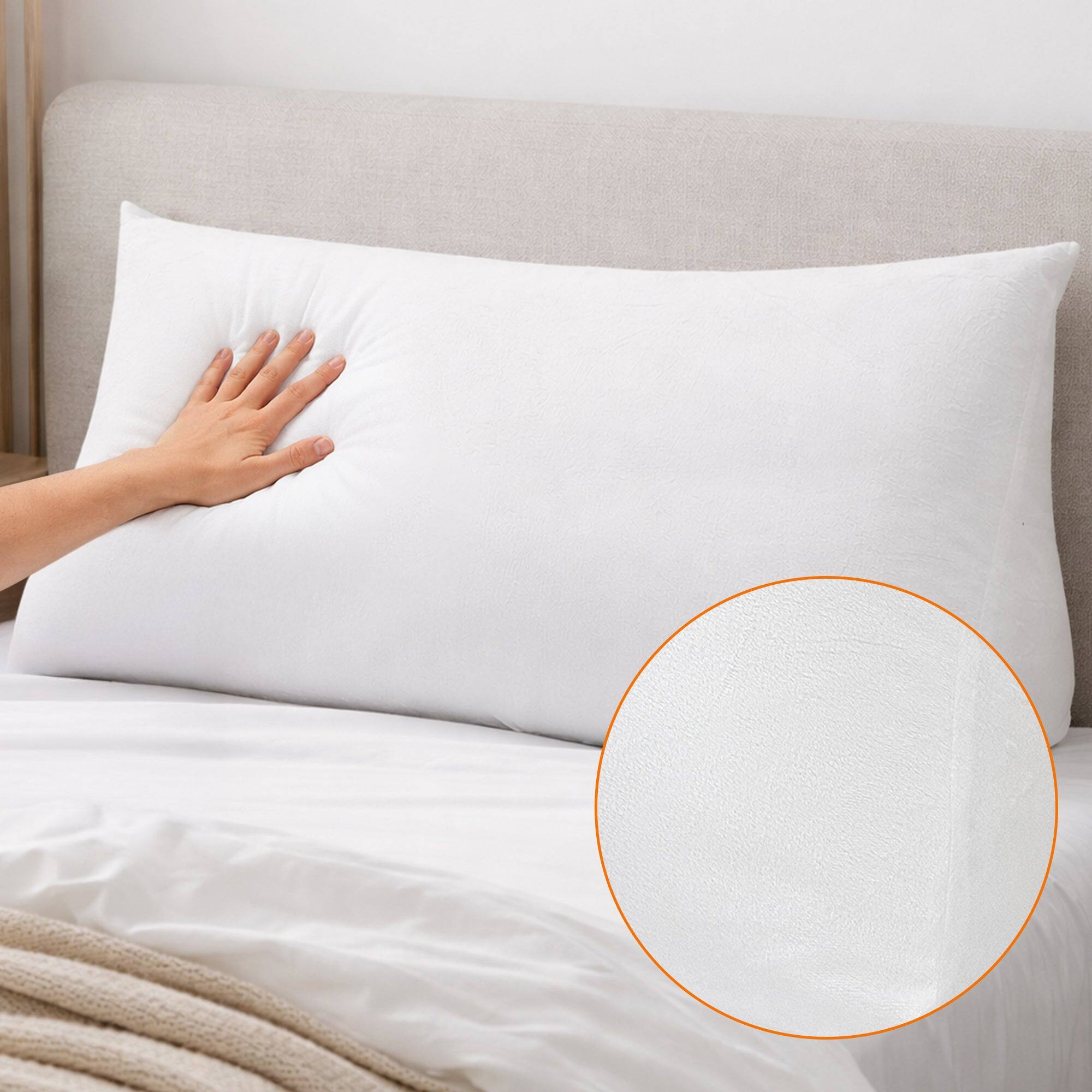 Alt View 8. Cheer Collection - Plushy Wedge Pillow for Reading in Bed - Large Backrest, Soft Headboard Cushion for Dorm or Home - White.