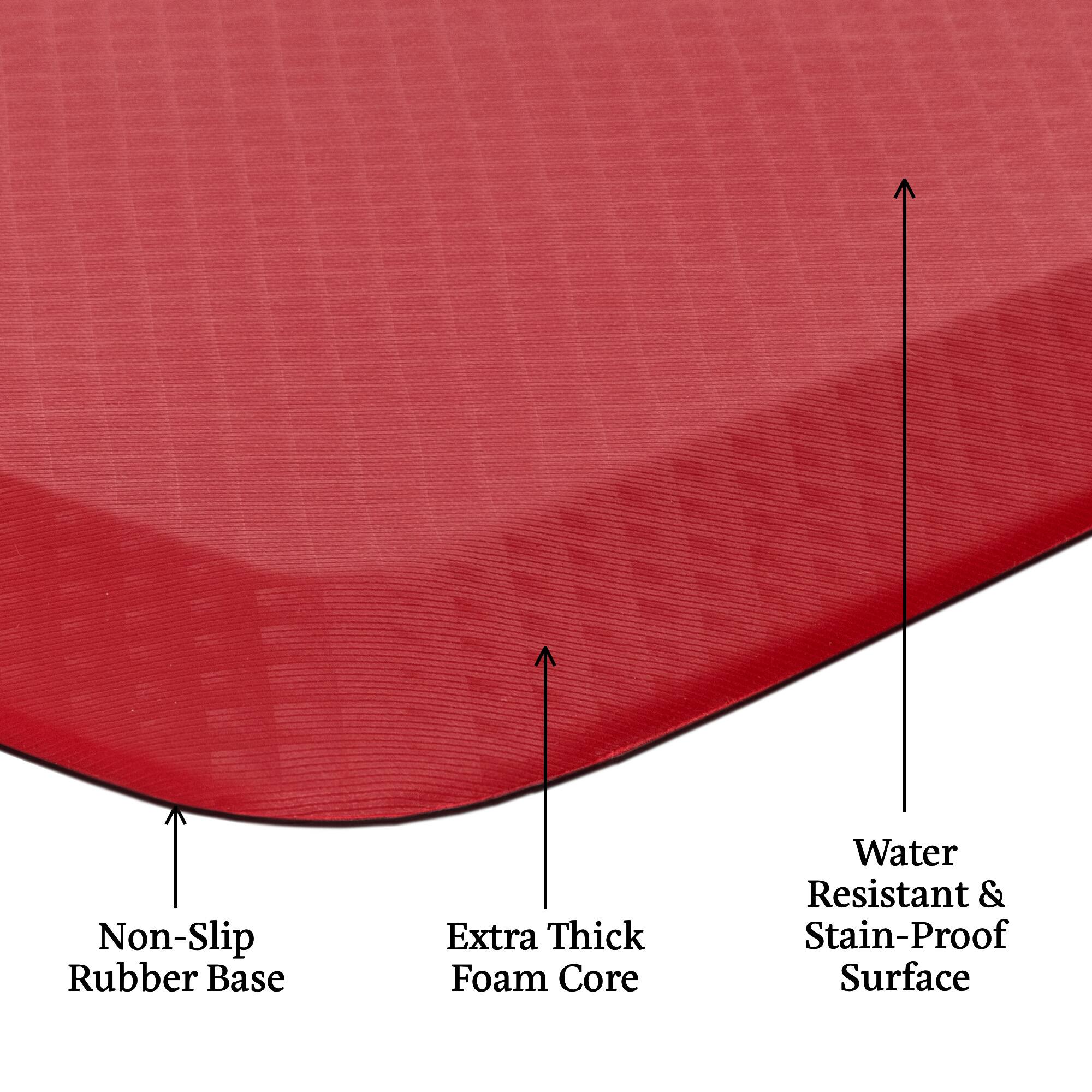Non-Slip Rubber Base, Extra Thick Foam Core, Water Resistant & Stain-Proof Surface
