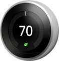 Front Zoom. Google - Nest Learning Smart Wifi Thermostat - Stainless Steel.