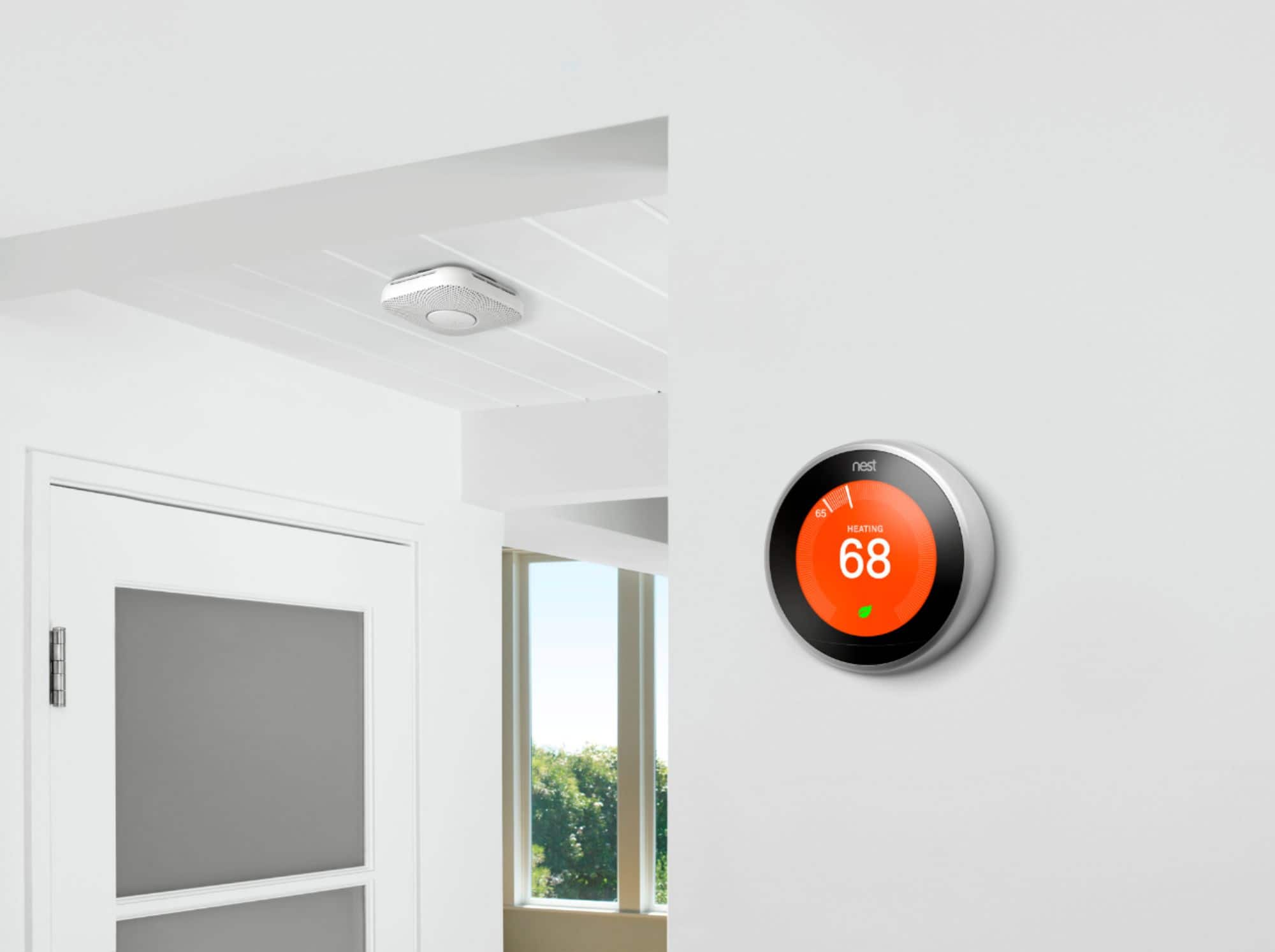 Alt View 30. Google - Nest Learning Smart Wifi Thermostat - Stainless Steel.