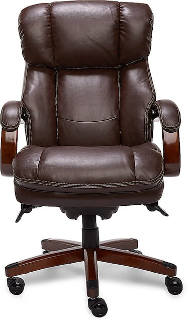 La Z Boy Big Tall Bonded Leather Executive Chair Biscuit Brown