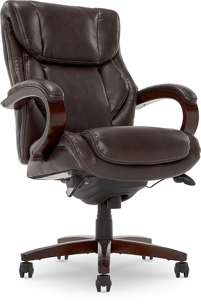 La Z Boy Leather Executive Chair Coffee Brown 45783 Best Buy