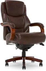 La-Z-Boy - Delano Big & Tall Bonded Leather Executive Chair - Chestnut Brown - Front_Zoom