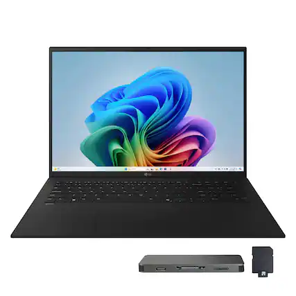 Front. LG - gram 17" Touch Screen Laptop - Copilot+ PC - Intel Core Ultra 7 Series 2 with 32GB Memory - 1TB SSD - Obsidian Black.