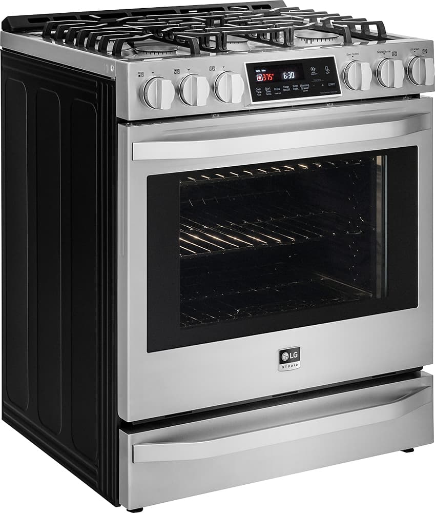 LG STUDIO 6.3 Cu. Ft. Gas Self-Cleaning Slide-In Range with ProBake Convection Silver LSSG3016ST - Best Buy