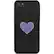 Front Standard. Deos - Leather & Crystal Case for Apple iPhone 5/5S - Black/Violet - Black/Violet Tanzanite Heart.