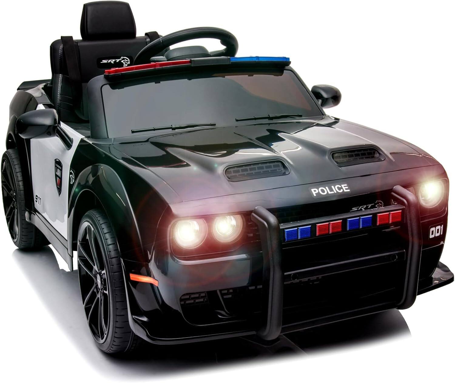 Electrodes Masters - Kids Electric Car | Licensed Dodge Challenger Ride-On 12V Battery-Powered Vehicle with Remote, LED Lights, Bluetooth - Police Car price history on PriceWatchPro