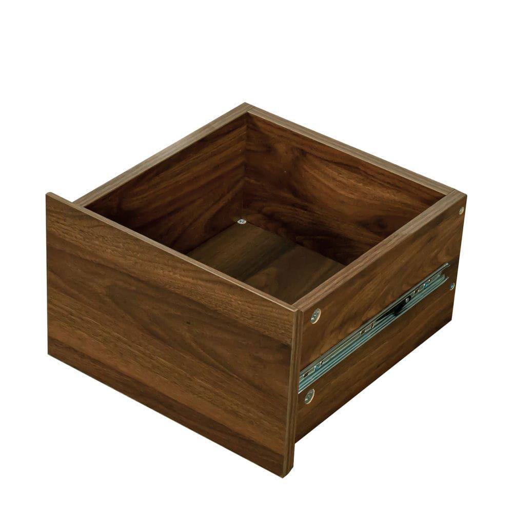 Alt View 7. Kadyn - Kitchen Sideboard, Tabletop Cabinet with 2 Glass Sliding Door,3 Side Drawers and 1 small display shelves, Brown - Brown.