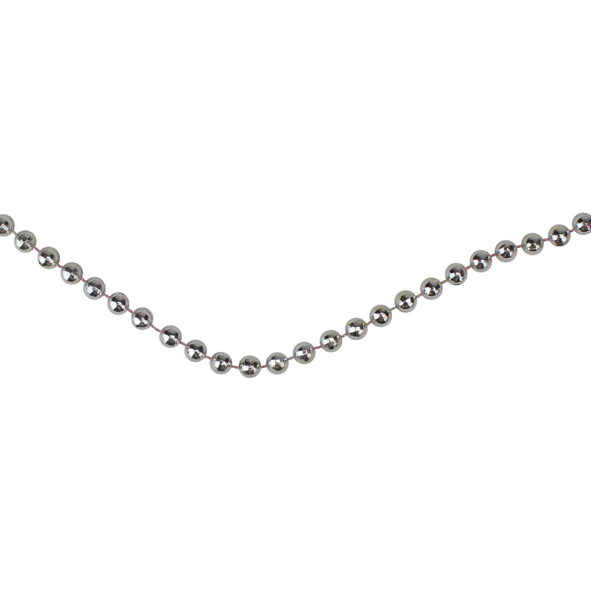 Northlight - Metallic Beaded Commercial Christmas Garland - 66' x .15" - Unlit - Silver