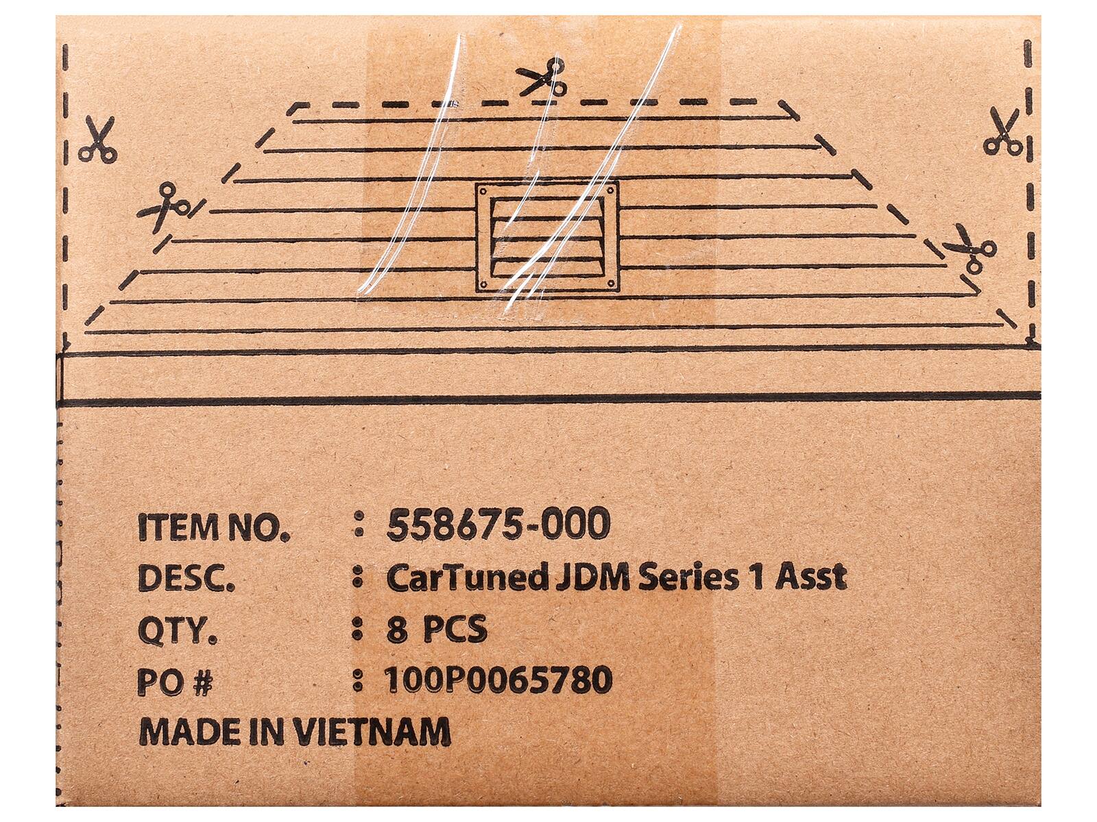 ITEM NO. : 558675-000  
DESC. : CarTuned JDM Series 1 Asst  
QTY. : 8 PCS  
PO# : 100P0065780  
MADE IN VIETNAM