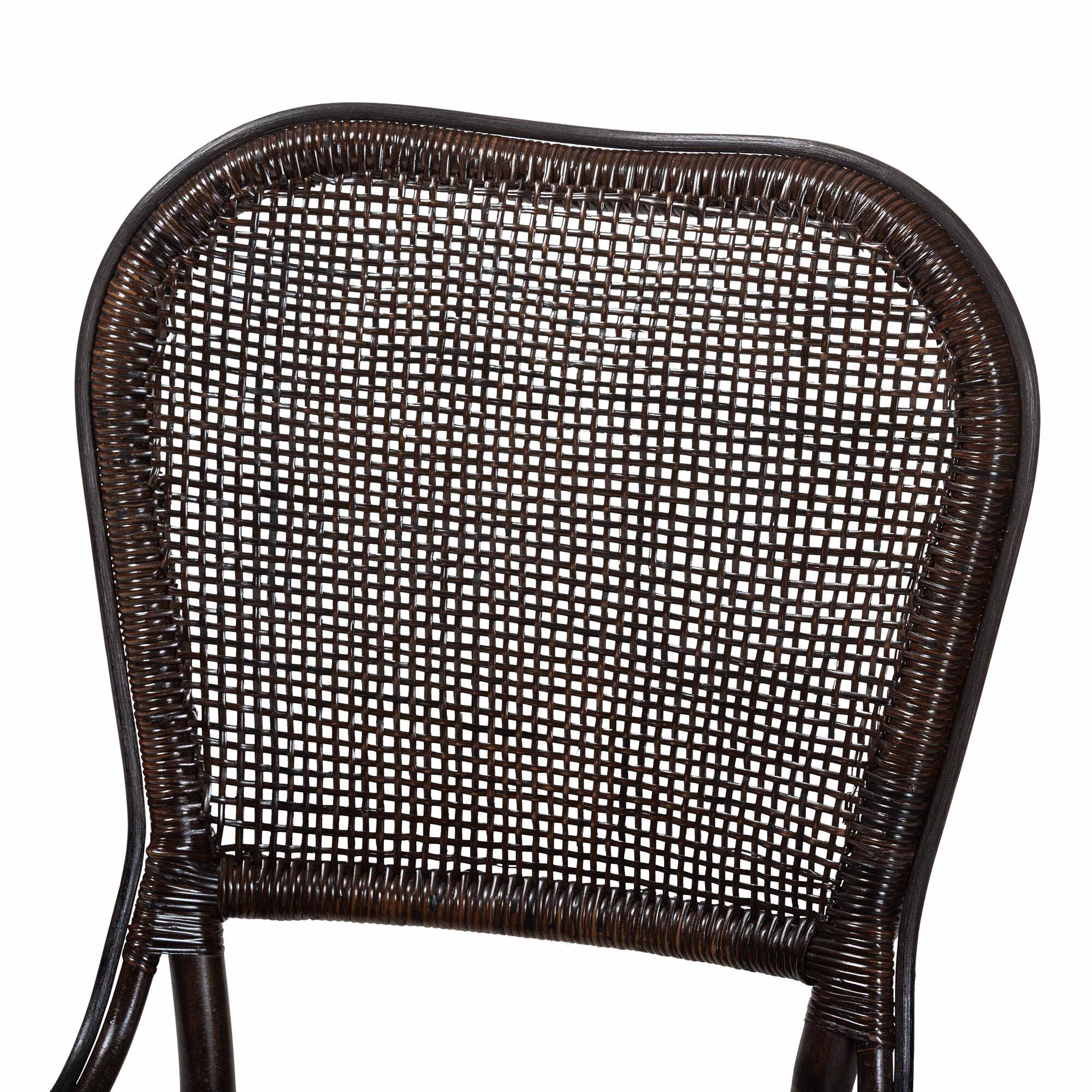 Alt View 1. bali & pari - Irene Natural Rattan Dining Chair - Handwoven Wicker Accent Chair with Lattice Backrest for Kitchen or Dining Room - Espresso.