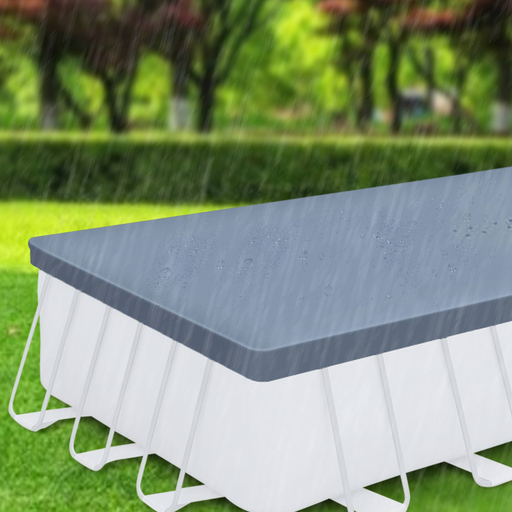 Alt View 10. Funsicle - Funsicle 24’ Durable Rectangular Pool Cover for Oasis and Activity Pools, Gray.