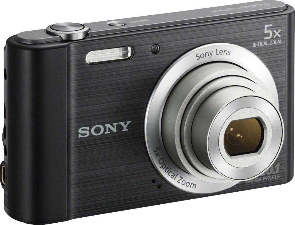 Angle View: Sony - DSC-W800 20.1-Megapixel Digital Camera - Black