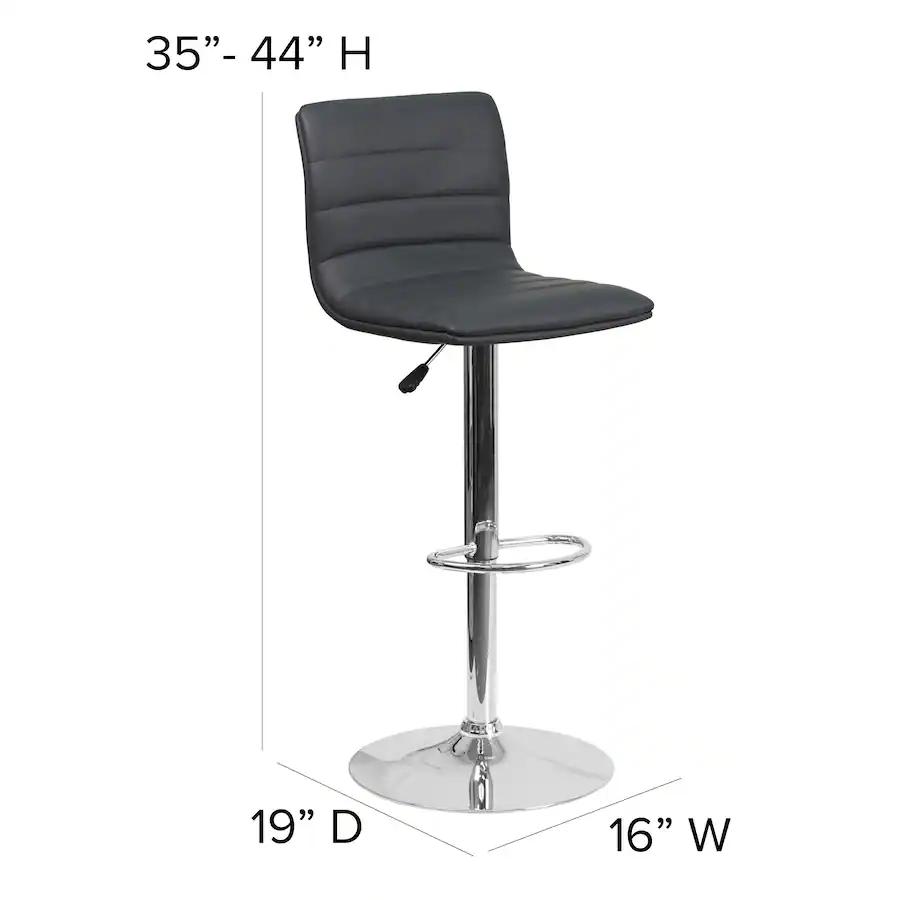 Stool Stich Alamont Home Modern Vinyl Adjustable Height Barstool with Horizontal ...