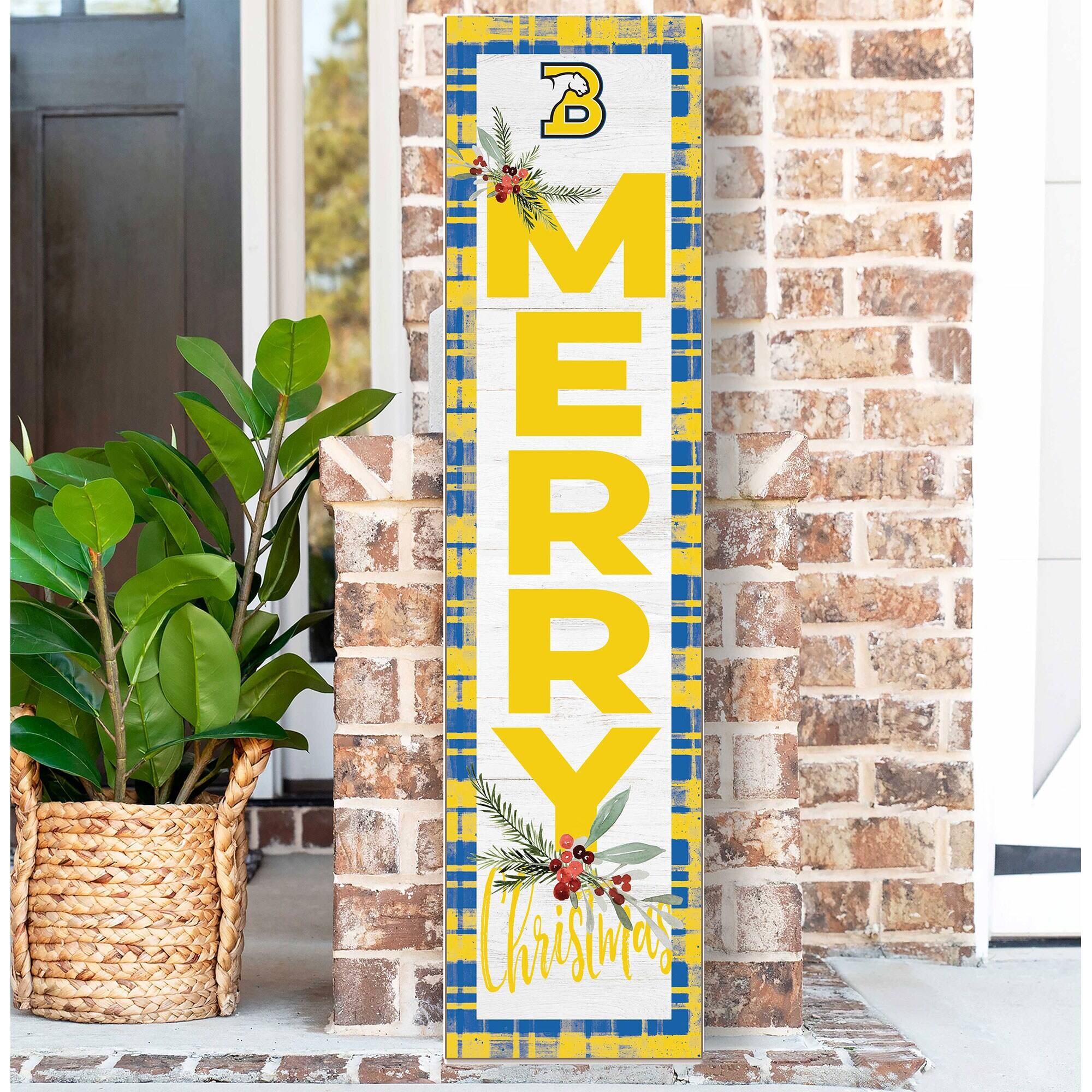 Alt View 1. Jardine - Birmingham-Southern Panthers 12'' x 48'' Outdoor Merry Christmas Leaner - White.