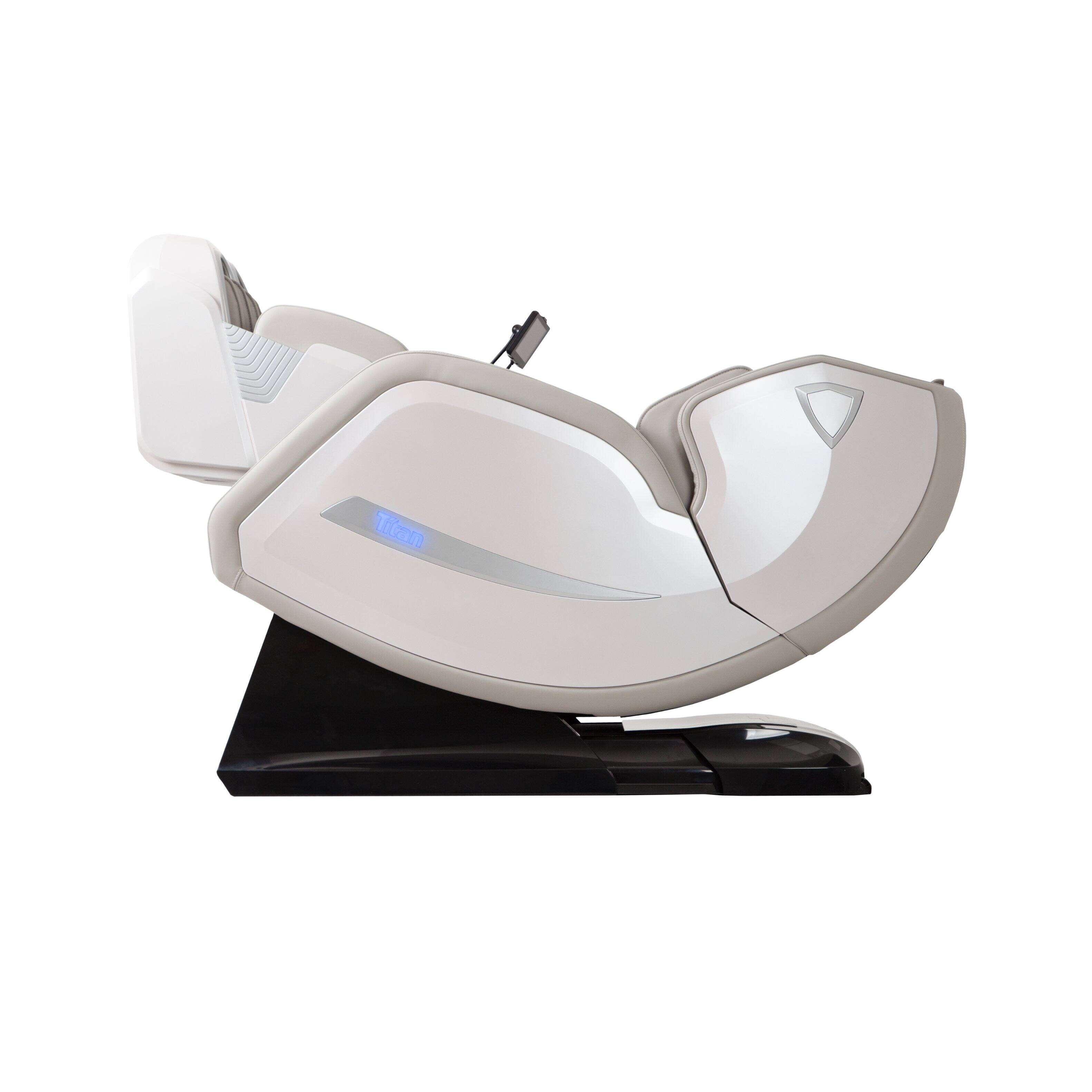 Back. Osaki - Titan - Advent 4D Zero Gravity Chair with Spinning Calf Massage - Taupe.