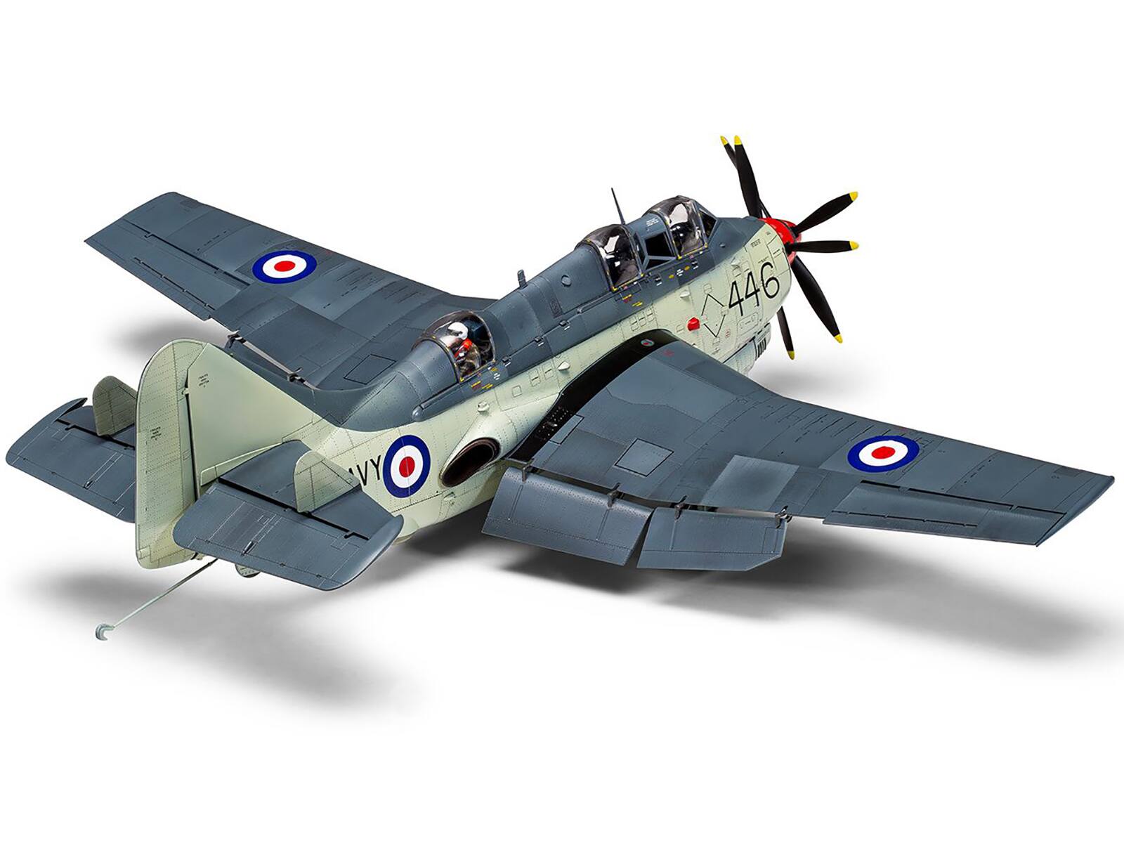 Left. Airfix - Level 4 Model Kit Fairey Gannet AS.1/AS.4 Aircraft with 3 Scheme Options 1/48 Plastic Model Kit by Airfix - Multi.