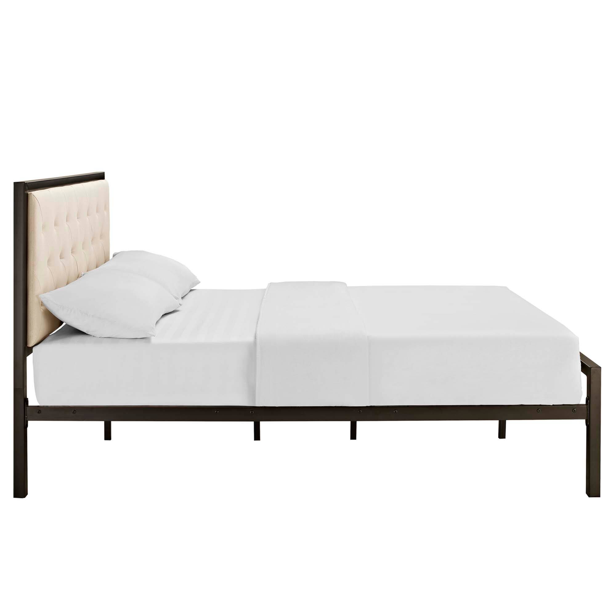 Back. Modway - Horizon Stainless Steel Twin Bed Frame - Red.